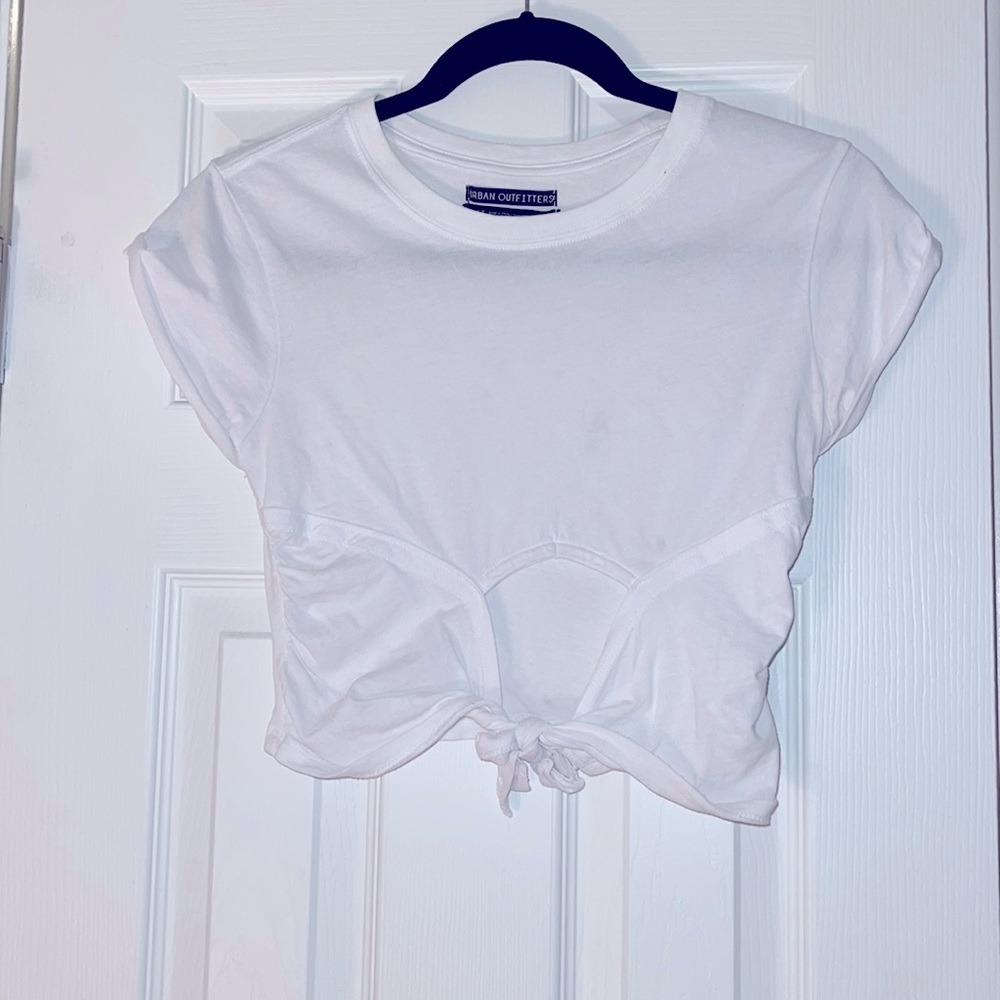 White, cropped shirt from urban outfitters. Size small.